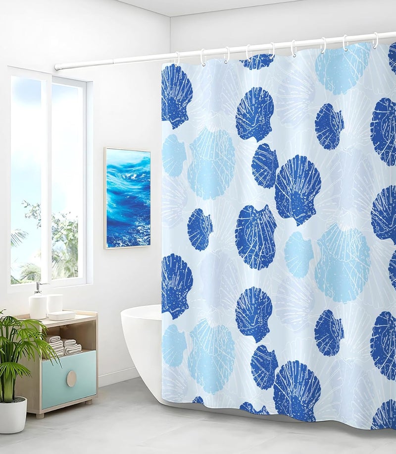 Stanoha Shower Curtain for Bathroom Stall Modern Cute Aesthetic Washable Decorative Girly Waterproof Unique Seashell Elegant Girls Chic Print Design Teen Women Cortinas de Baño Bathtub 72 x72 Inch - Image 4